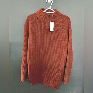A New Day Target Mock Turtleneck Pullover Sweater Rust Orange Sz Small NWT